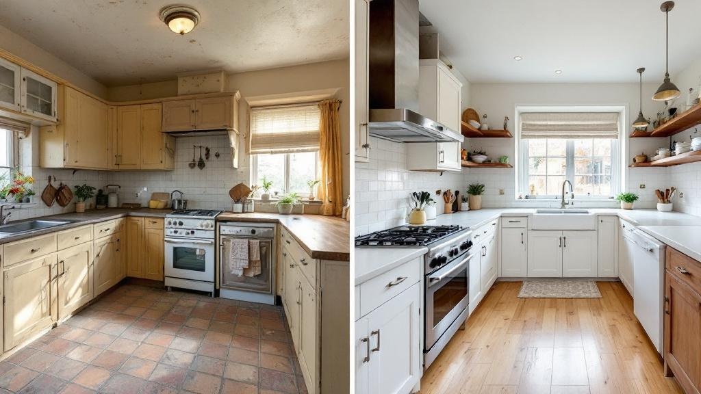 Avant-après rénovation cuisine à Angers