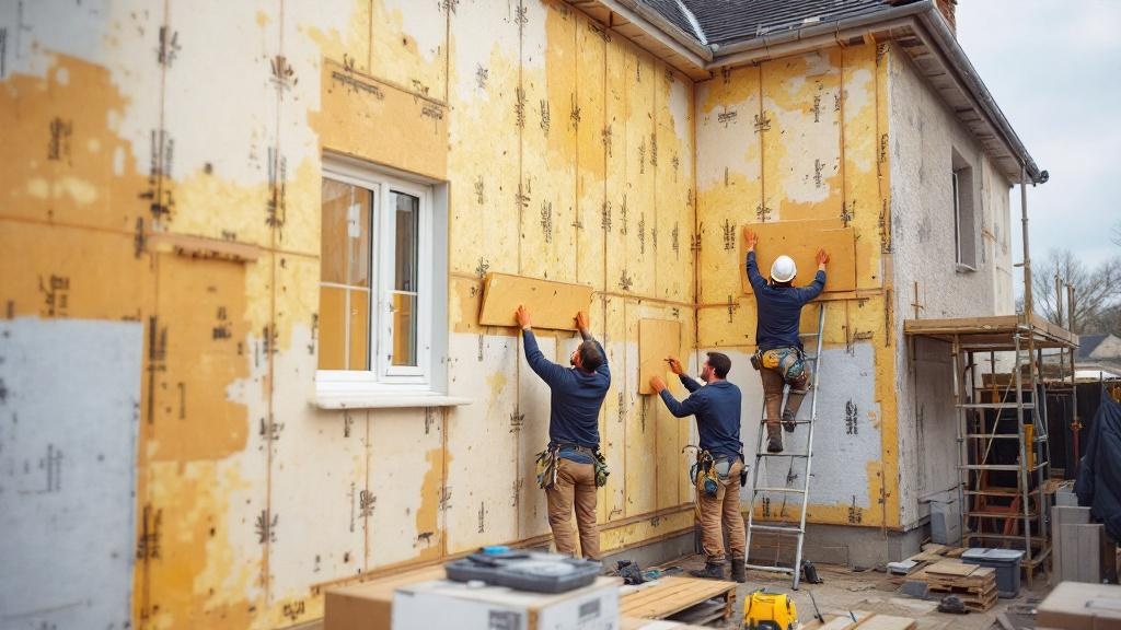 Chantier isolation thermique par l'extérieur sur passoire thermique à Angers